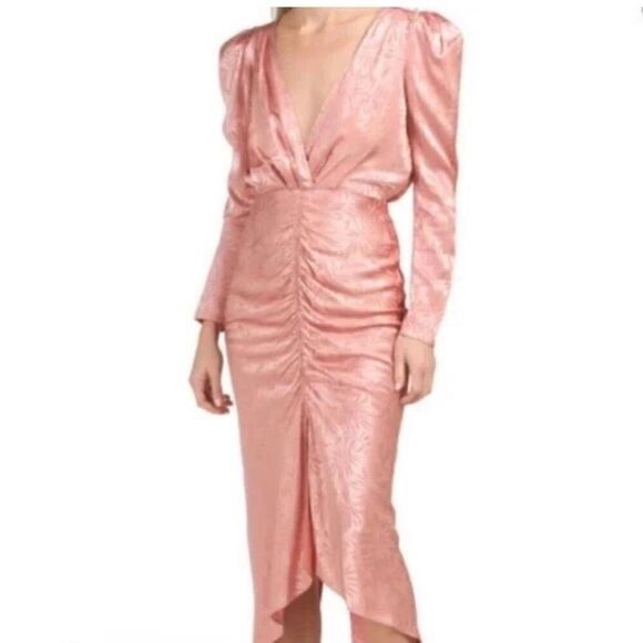 Ronny Kobo Astrid Rose Jacquard Silk Dress XL - Picture 6 of 16